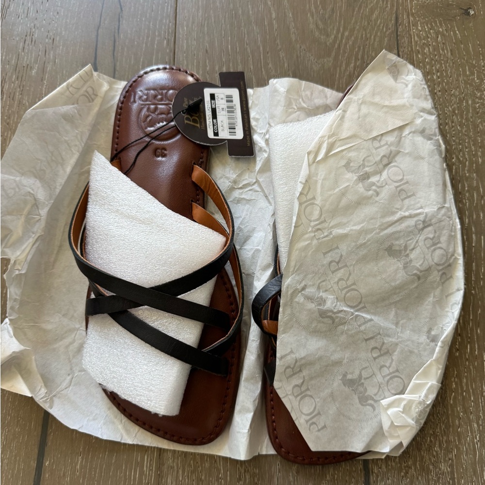 Piorri Brown and Black strappy Sandals